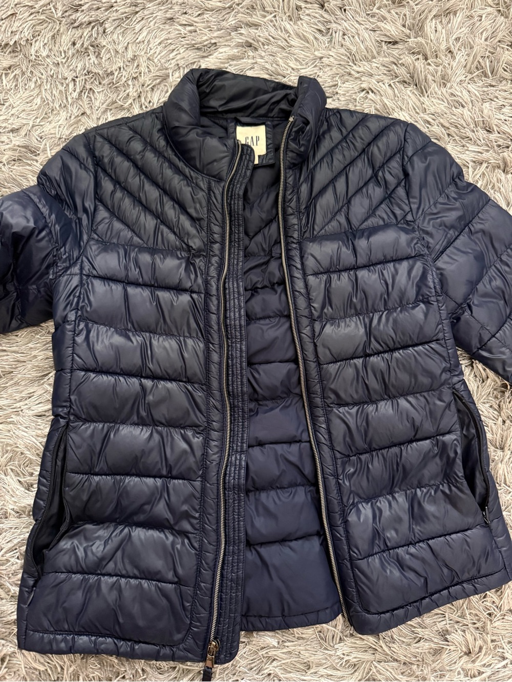 GAP Navy Quilted Packable Puffer Jacket